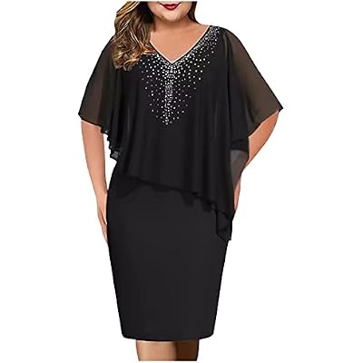 Elegant Womens Cape Dress with Rhinestone Embellishments Perfect for Evening Parties and Special