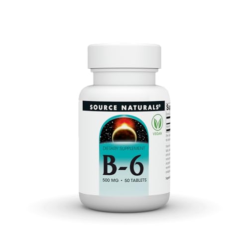 Source Naturals Vitamin B-6, 500 mg Immune System Support - 50 Tablets