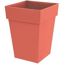 EDA - Square Flower Pot Mid-Top Tuscany - Volume 51 L - 39 x 39 x H.53 cm - Clay Orange