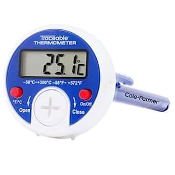 Traceable Digital Pocket Thermometer with Calibration: 1C Accuracy