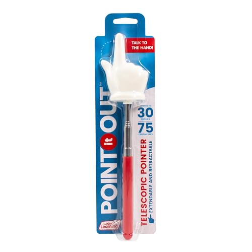 Junior Learning: Point It Out - Telescopic Pointer - Extends to 30, Extendable & Retractable, Classroom & Presentation Tool, Easy Grip Rubber Handle