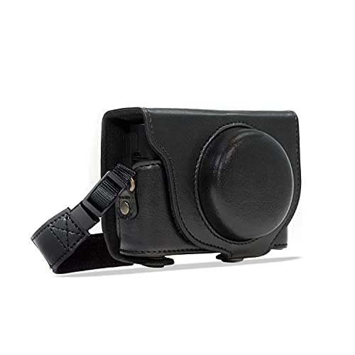 MegaGear MG283 Ever Ready Leather Camera Case compatible with Sony Cyber-shot DSC-RX100 VI, DSC-RX100 V, DSC-RX100 IV, DSC-RX100 III - Black