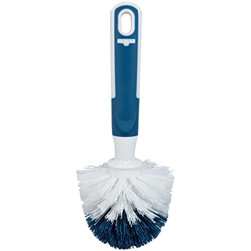 Unger Sink and Dish Scrub Brush, Kitchen Washing Scrubber for Hard-to-Reach Corners, Small Cleaning Supplies, Non-Scratch Bristles, Glassware, Pots, Pans, Tumblers, Drains, and Disposals