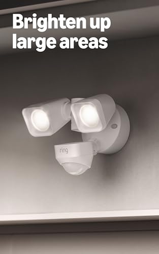 Ring Floodlight Wired, White with Ring Bridge (Newest Model), White