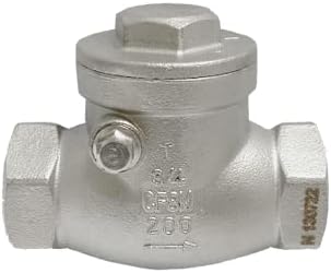 AF Hydro Stainless Steel SS316 Swing Check Valve Low Pressure Valve, 1 1/2" NPT, up to 200 PSI, Non-Return Valve with Metal Seat for General Water, Oil, and Gas