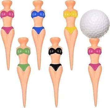 6Pcs/Set Funny Plastic Golf Tees, 76 mm/ 3 Inch Plastic Pin up Golf Tees for Home Golf Training Accessories Golf Tees