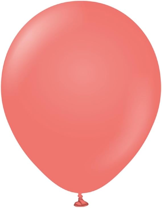 Kalisan Latex Retro Balloons (Pack of 100) (One Size) (Coral)