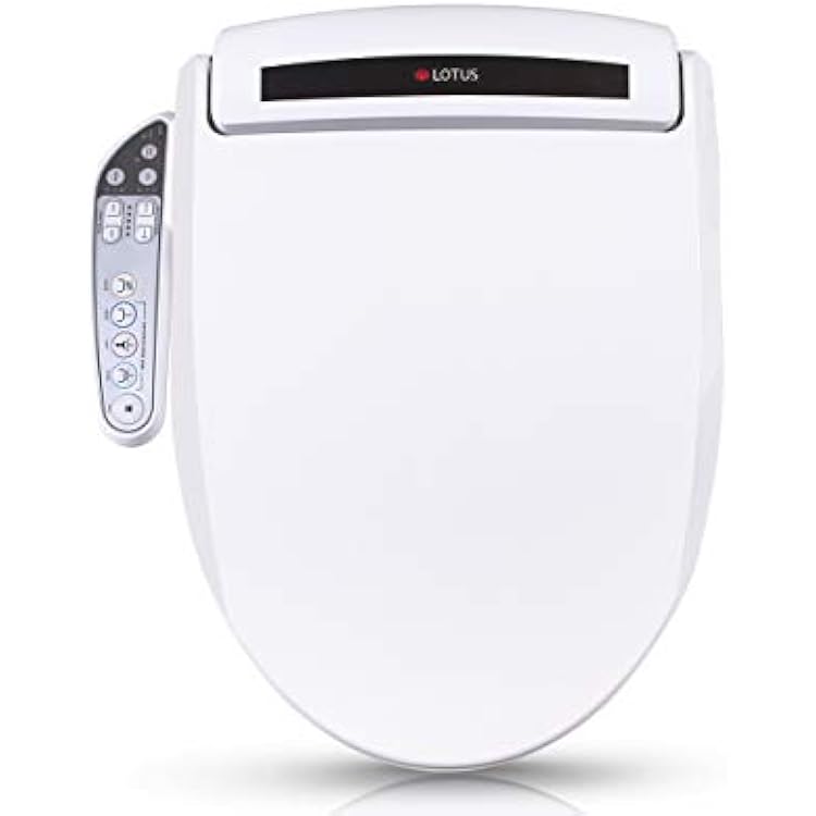 Lotus Bidet Seat ATS-800 Elongated, Heated Seat, Temperature Controlled Wash, Warm Air Dryer, Easy DIY Installation, Made in Korea