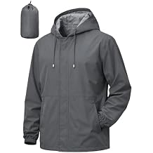 UIQUR Men's Rain Jacket Waterproof Windbreaker Raincoat Cycling Running Hiking Golf Travel Gear Hood Lightweight Packable
