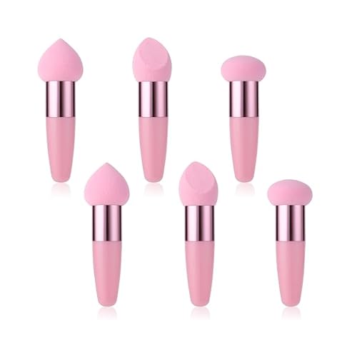 Concealer Sponge Powder Applicator 6 PC Makeup Eye Cream Tool Eyebrow Eyeliner Sponges Brush Beauty Puff Handle Round Head Foundation Foam Tip Applicators Make Up Cosmetic Sponge For Eyeshadow