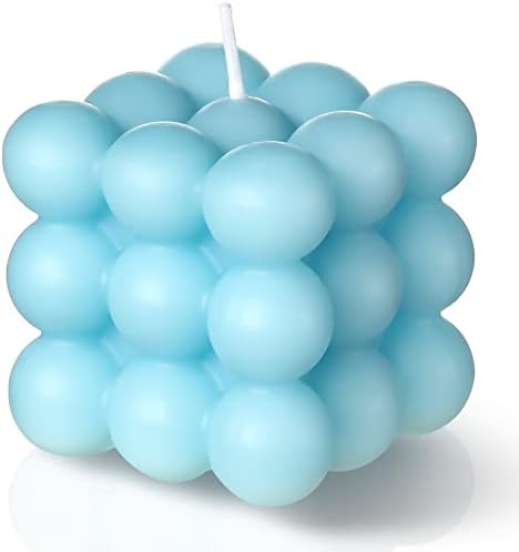 Bubble Candle Soy Wax Candles Handmade Scented Candle Hand Poured Decorative Candle Aesthetic Candles Danish Pastel Room Decor for Home Use Bedroom Blue,Cube