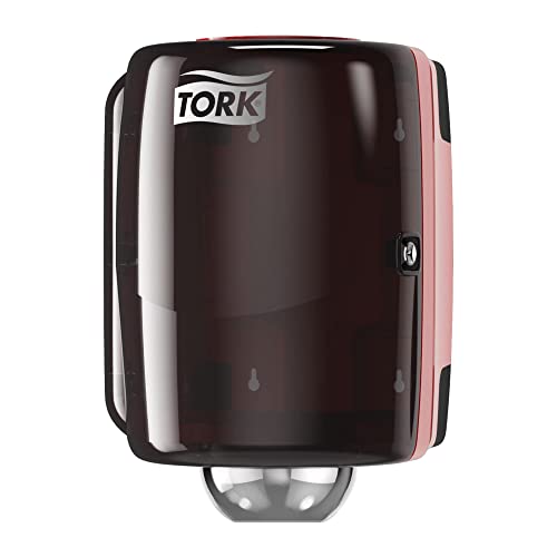 Tork Centerfeed Industrial Paper Towel Dispenser Red and Smoke M2, Single-Sheet Dispensing, Performance Range, 659028