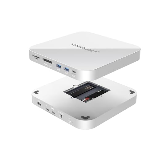 Super Thunderbolt 3 Dock for Mac Studio&Mac mini, Dock Station with Dual NVMe Slot Up to 2800Mbps,4X USB 3.1 Port10Gbps, CFexpressTFSD Card Readers,Support Daisy Chain up to 5 Unit Silver
