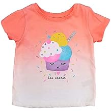 Infant & Toddler Girls Coral Ice Cream Sprinkles Short Sleeve Tee T-Shirt 3T