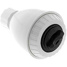 Adjustable Flow ABS Shower Head, White Painted, 2 Settings, 2.5 GPM