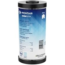 Pentair OMNIFilter TO6 Carbon Water Filter, 10-Inch, Whole House Heavy Duty Big Blue Dual Layered Pleated Sediment and Carbon Wrap Taste & Odor Replacement Cartridge, 10" x 4.5", 5 Micron