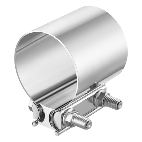 EVIL ENERGY 3.0 Inch Exhaust Clamp, Butt Joint Band Clamp Sleeve Coupler Stainless Steel for Pipes, Mufflers, Catalytic Converters 1PCS