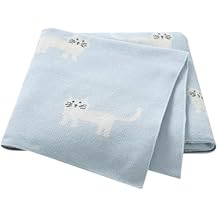 Hadetoto Baby Blankets for Boys and Girls, Newborn Knitted Cotton Swaddle Blankets Neutral Crochet Receiving Blanket, Baby Essentials, Registry & Gift, 40 x 30 inches