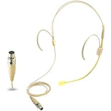 Double Earset Over Headworn Mic, Professional Headset Microphone for Shure Wireless System with Mini XLR 4 Pin TA4F Plug for Performance Theater Lecture, 1.5M/4.92FT