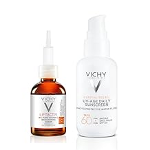 Vichy Capital Soleil UV-Age Daily SPF 60, Anti Aging Sunscreen for Face SPF 60, Hyaluronic Acid + Peptides + Vitamin C, Broad Spectrum Invisible SPF Protection, No White Cast Sunscreen