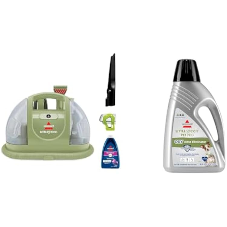 Bundle of BISSELL Little Green Multi-Purpose Portable Carpet and Upholstery Cleaner, Car and Auto Detailer, with Exclusive Specialty Tools, Green, 1400B  BISSELL Pet Pro Oxy Spot & Stain