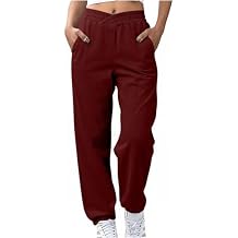 Jogger Pants with Crossover Waistband for Women Stylish Fall High Rise Cozy Sweatpants Cinch Bottom Activewear