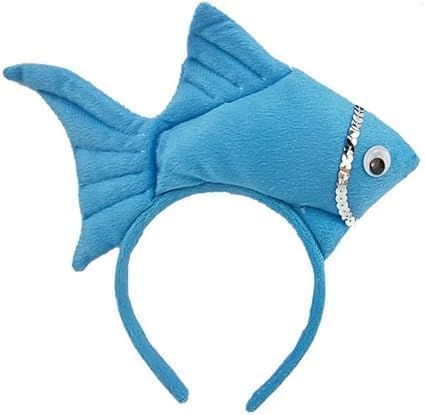 Blue Fish Goldfish Marine Life Sea Animal Costume Party Headband Accessories for Halloween Dress Up, Womens Fashion Headbands, Headbands for Hair Wide Wide Headband for Womens Hair