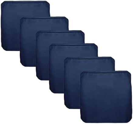 FLYMEI Patio Cushion Covers Blue 24x24x4, 6pcs