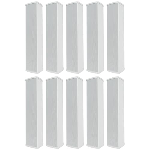 Rockville Wet Array 5 White 70V 60W Commercial Wall Mount Swivel Column Speaker, 2-Way Line Array Design, IP55 Waterproof, IndoorOutdoor Use for Restaurants, Churches, Auditoriums 10 Item