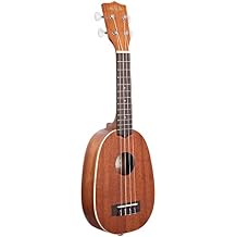 Kala Satin Mahogany Soprano Pineapple Ukulele, Rosewood Fingerboard, Warm Sound, Ideal for Beginners and Students, Lightweight, Natural Finish