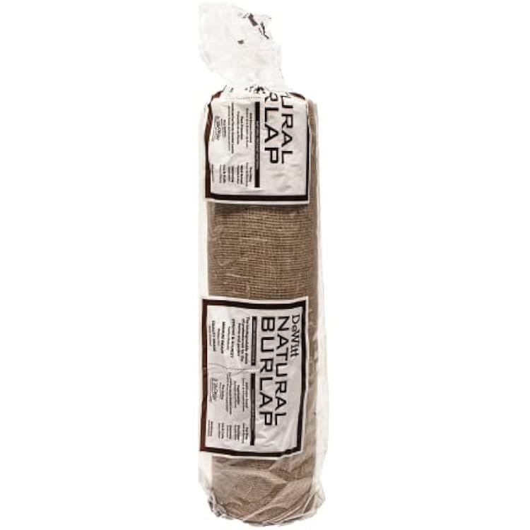 Dewitt Natural Burlap Roll 5.5 oz, 4 x 250 Feet Medium-Weave Jute Fabric for Soil Covering, Plant Protection, Tree Wraps, Erosion Control, Wind Screens, and Crafts