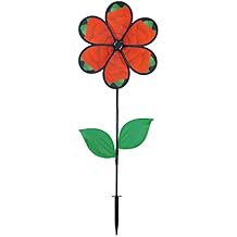 In the Breeze 6-Petal Flower Spinner with Leaves, 13.5-Inch Rose Spinner with Leaves, 2640 Realistic Printed Flower Spinner