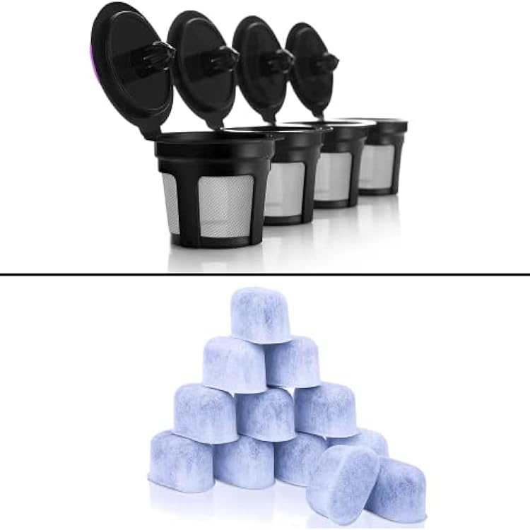 4 Reusable K Cups and 12 Water Filters for Keurig