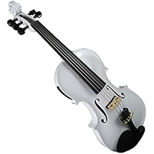 Violin Beautiful White Colors 5 Strings Electric & Acoustic Violin 4/4 for Students, Beginners Aldult