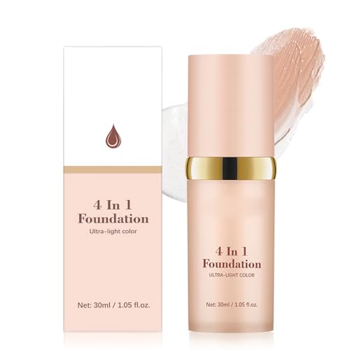 4 in 1 Foundation Liquid | Color Changing Foundation, SPF 50 Waterproof & Longwearing | Full Coverage Concealer for Daily Use, Gym, Dance | All Skin Types 1PC