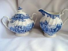 Coaching Scenes Hohnson Bros Sugar Bowel And Creamer