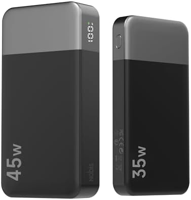 NOBIS Portable Charger, 45W 20000mAh Power Bank and 35W 10000mAh Power BankBlack and Black