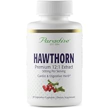 Paradise Herbs Hawthorn Berry, Active Whole Spectrum Extract, Super Potent, Ultra Pure, Vegan, Non-GMO, Gluten Free, 60 Vegetarian Capsules