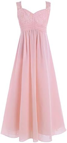CHICTRY Youth Big Girls Junior Chiffon Lace Wedding Party Bridesmaid Ball Gown Maxi Long Flower Dress