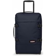 EASTPAK Tranverz S 42L Small Soft Sided Cabin Sized Luggage, Dual Compartments, TSA Lock, Compression Straps & Smooth Inline Wheels, Ultra Marine