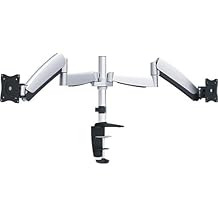 Ergotech Dual Monitor Desk Mount, Includes two aluminum articulating arms for monitors up to 24 inches, 0-19.8 lbs. Weight Capacity per Arm, VESA compatible 75x75, 100x100, Silver
