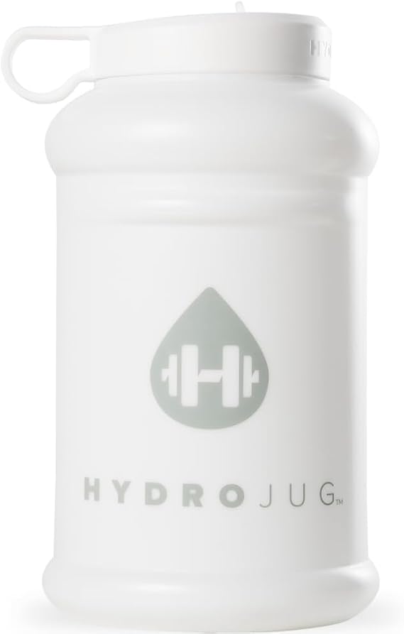 HydroJug Pro 73 oz Plastic Water Jug with Handle & Flip Straw, White