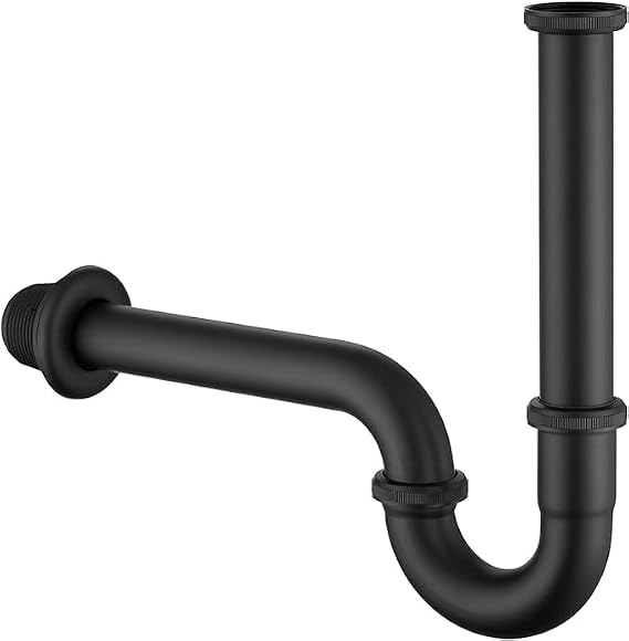 ZM Matte Black Stainless Steel P Trap 1-1/4 Inch Adjustable Drain Kit