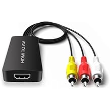 HDMI to AV Converter HDMI to RCA Composite Converter Adapter, Support PAL/NTSC, Support 1080P, Compatible with Roku/Fire Sitck/PS4/Xbox/Spectrum Box/Old Sanyo TV/Old LG TV/Old CRT ect.
