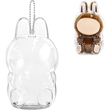 Protective Clear Case Compatible with Labubu Sitting Figure -Collector Storage Box with Lanyard, Dustproof Scratch-Resistant Collector Display for Sitting Series (Figure Not Included)