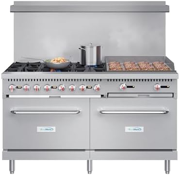 KoolMore 60 in. 6 Burner Commercial Liquid Propane Range with 24 in. Griddle KM-CRG60-LP