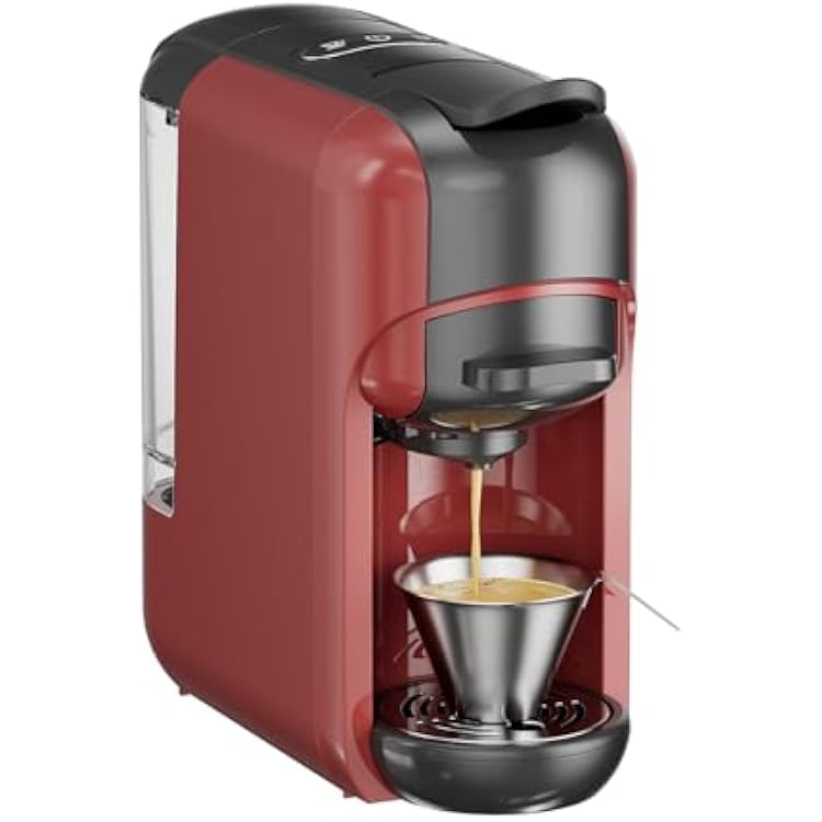 Small Espresso Machine 1450W Single & Lungo Serve Coffee Maker Programmable for Two CapsulesCoffee Powder - 20Bar High Pressure Barista Pump For Latte, Cappuccino