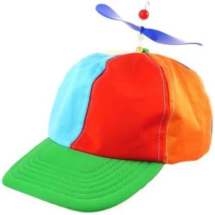 Lizzy Helicopter Propeller Hat Adult | Funny Rainbow Cap with Spinning Rotor Novelty Fancy Dress Hat Stag Night Party Costume Outdoor Festival Headwear