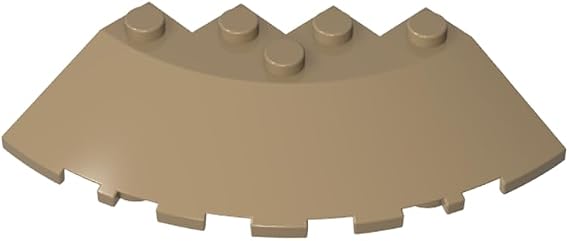 Gobricks GDS-90469 95188 Round Brick 6x6 Arc Corner Brick, Dark Tan, 10 pcs