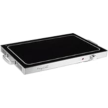 Megachef Electric Warming Tray with Adjustable Temperature Control, 24 in, Silver, Black